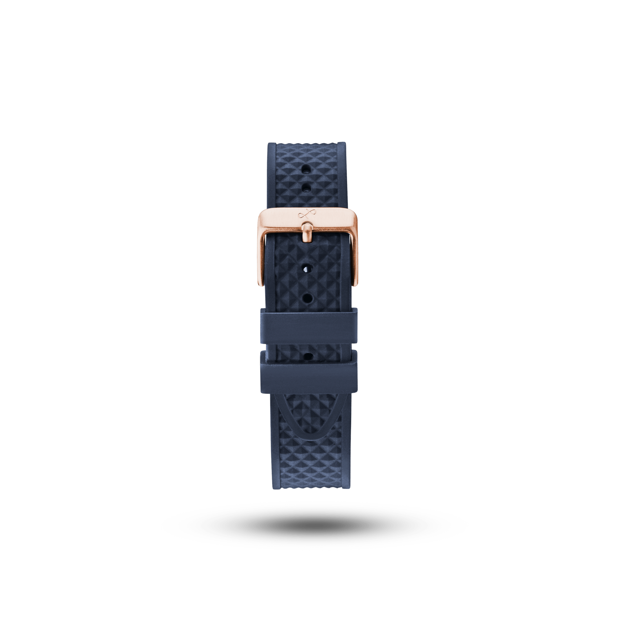 Silicone - Blue two-piece interchangeable strap by AV86 with textured silicone and pin buckle in plated finish