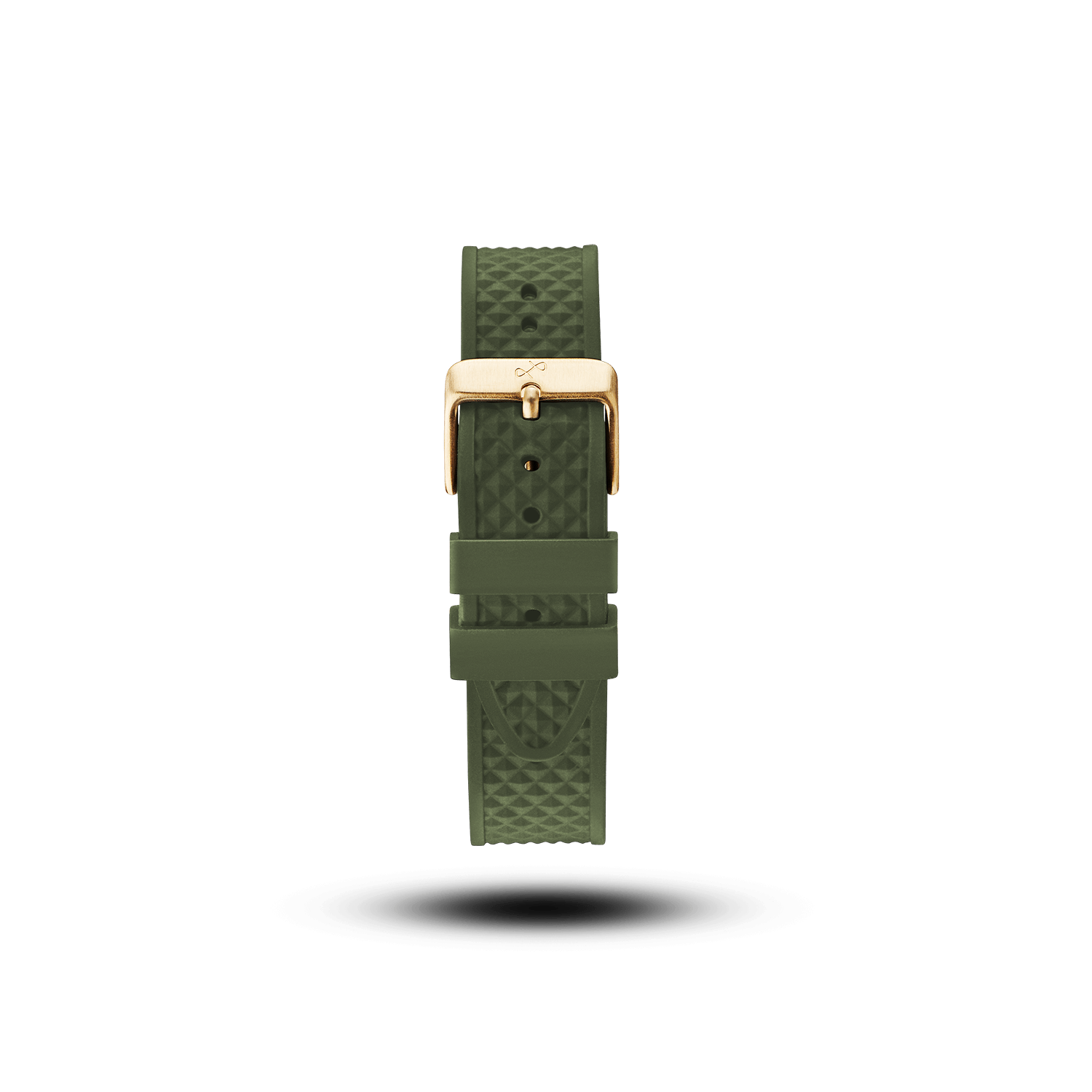 Silicone - Green strap by AV86 with textured pattern and polished gold-tone buckle, designed for comfort and durability