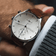 1815 Chronograph by AV86 with vintage-inspired dial, chronograph function, sapphire crystal, and brown leather strap on wrist