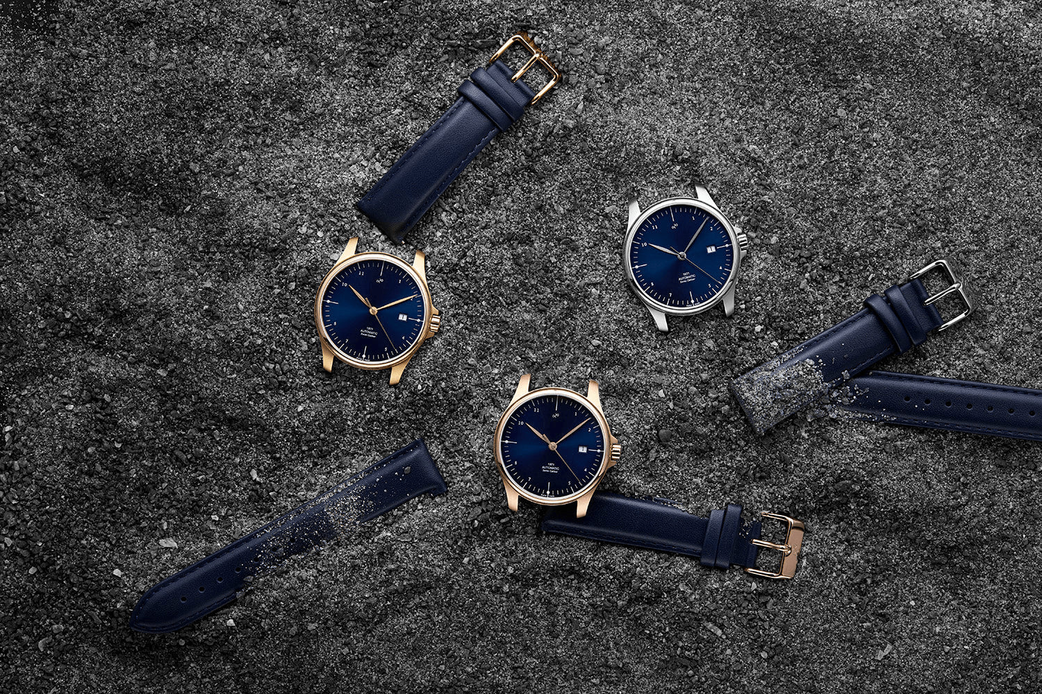1971 Automatic, Night Blue - Swiss Made by AV86 vintage-inspired automatic with sapphire crystal and interchangeable leather straps