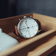 1815 Chronograph by AV86 vintage-inspired chronograph with sapphire crystal, white dial, and brown leather strap