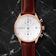 1815 Chronograph Rose Gold by AV86 luxury Scandinavian chronograph with sapphire crystal, vintage dial, and brown leather strap