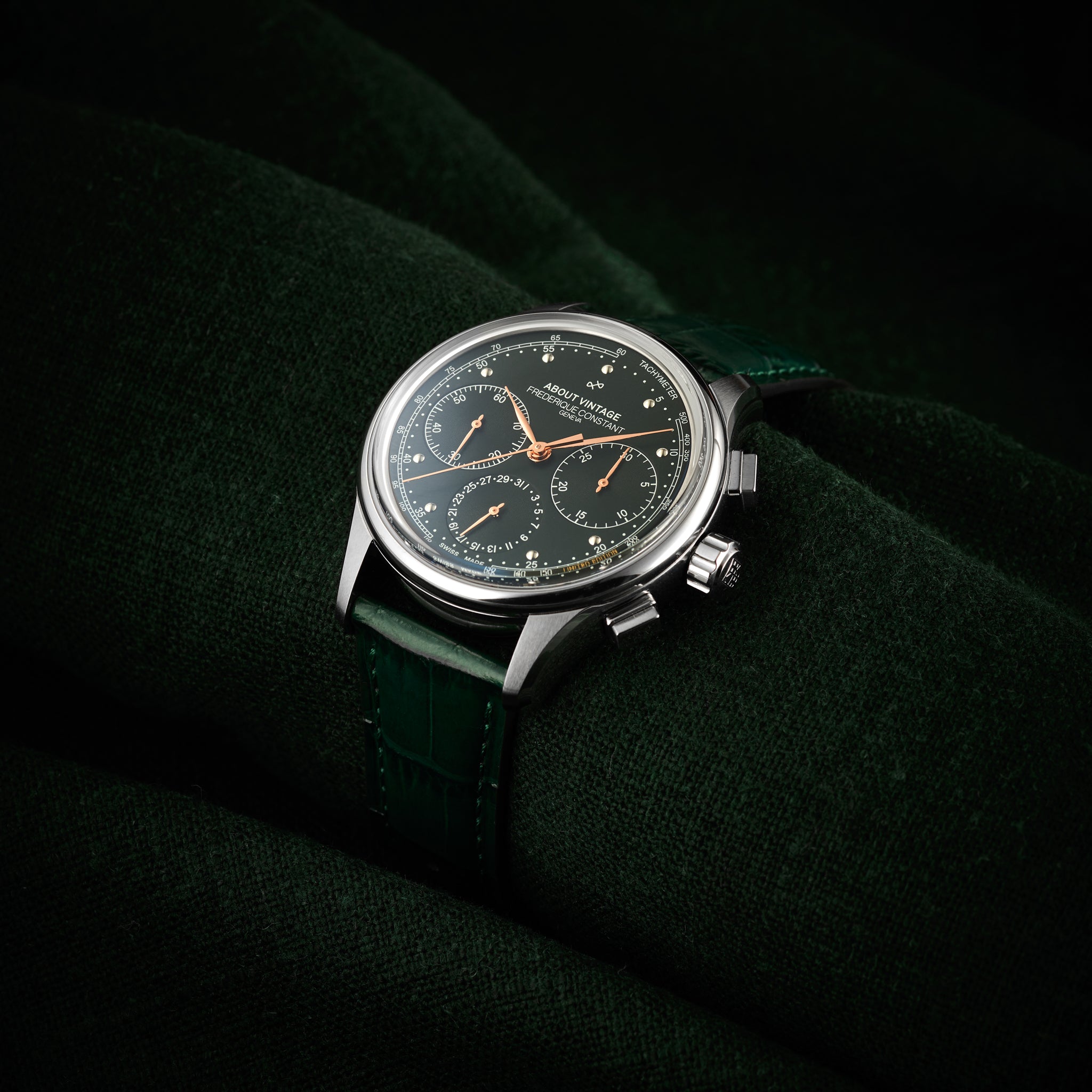 1988 Flyback, Chronograph - Limited Edition by AV86 vintage-inspired chronograph with sapphire crystal, automatic movement, and leather strap