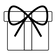 Minimalist black line drawing of a gift box with a bow, representing elegant AV86 Gift wrapping service.